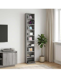 Mobile per CD Sonoma grigio 33 x 23,5 x 175 cm