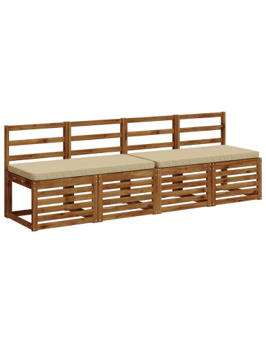 Cuscini per Panchina a 2 Pezzi VUGHT 2 pz 100% Poliestere Beige