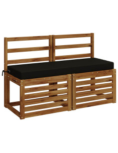 Cuscini per Panchina a 2 Pezzi SOEST 2 pz 100% Poliestere Nero 2