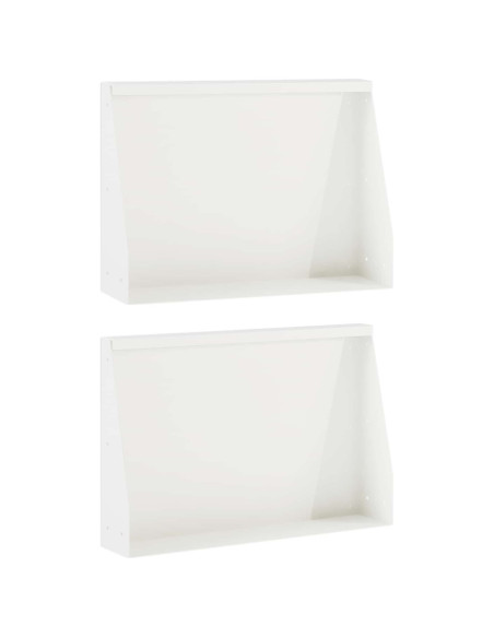 Muro di contenimento 2 pz 60 x 12 x 50 cm Acciaio Bianco