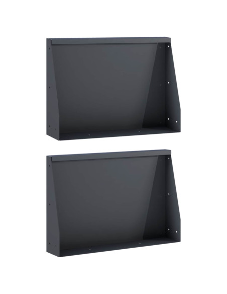 Muro di contenimento 2 pz 60 x 12 x 50 cm Acciaio Antracite