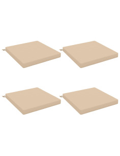 Cuscini per Sedia in 4 Pezzi SOEST 4 pz 100% Poliestere Crema