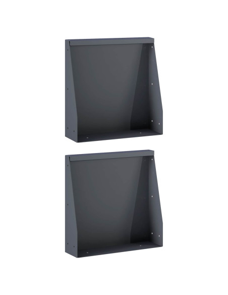 Muro di contenimento 2 pz 40 x 12 x 50 cm Acciaio Antracite