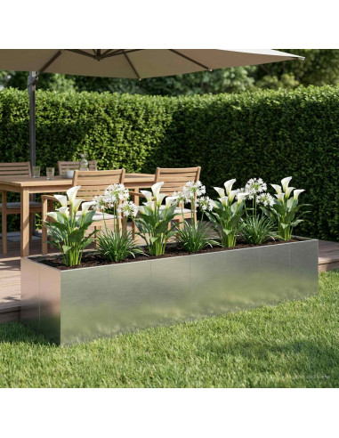 Vaso da giardino Argento 280 x 80 x 60 cm Acciaio zincato