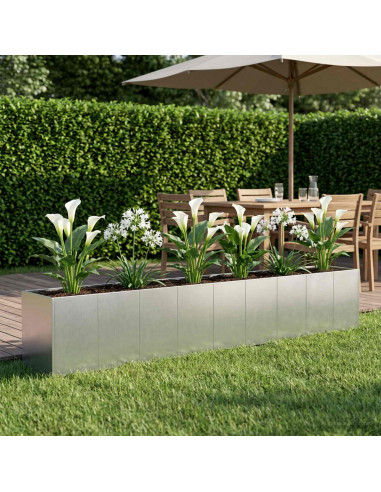Vaso da giardino Argento 360 x 40 x 60 cm Acciaio zincato