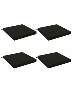 Cuscini per Sedia in 4 Pezzi SOEST 4 pz 100% Poliestere Nero