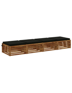 Cuscini per Sedia in 4 Pezzi SOEST 4 pz 100% Poliestere Nero 2