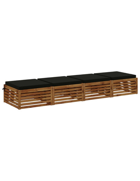 Cuscini per Sedia in 4 Pezzi SOEST 4 pz 100% Poliestere Nero