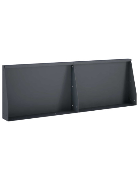 Muro di contenimento 2 pz 60 x 12 x 40 cm Acciaio Antracite