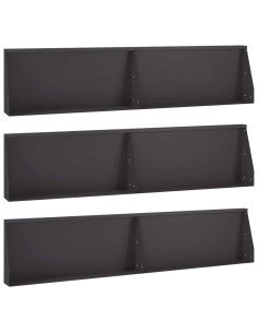 Muro di contenimento 6 pz 100 x 12 x 40 cm Acciaio Nero