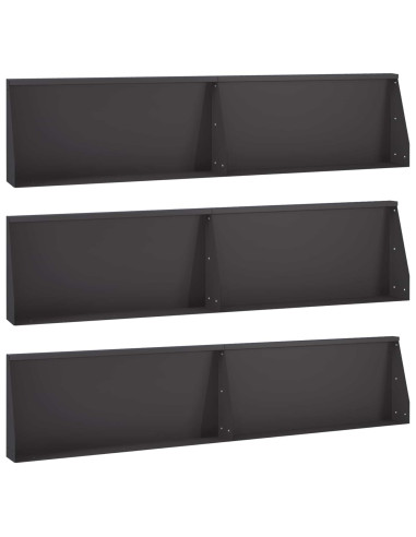 Muro di contenimento 6 pz 100 x 12 x 40 cm Acciaio Nero