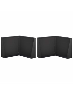 Muro di contenimento 2 pz 50 x 50 x 30 cm Acciaio Nero