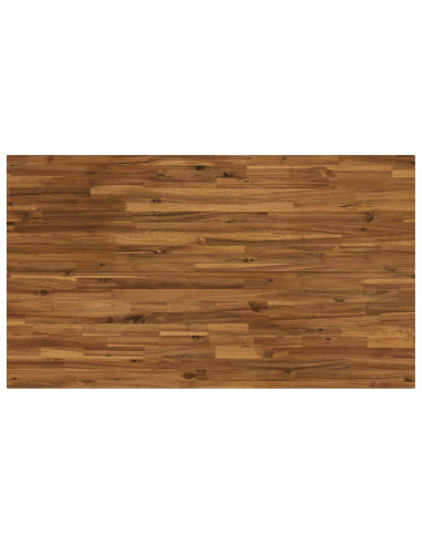 140 x 80 x 75 cm Legno di Acacia Massello Naturale e Bianco