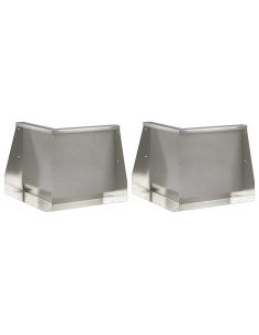 Muro di contenimento 2 pz 50 x 50 x 50 cm Acciaio Inox Argento 2