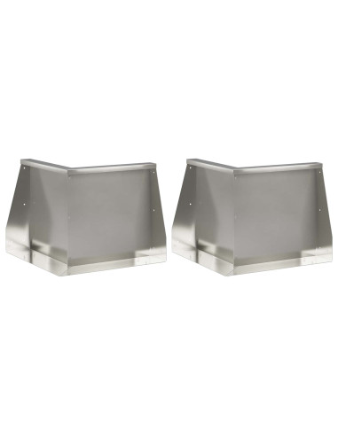 Muro di contenimento 2 pz 50 x 50 x 50 cm Acciaio Inox Argento