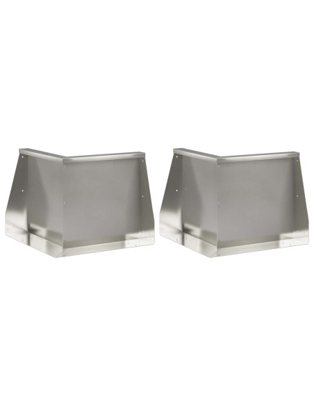 Muro di contenimento 2 pz 50 x 50 x 50 cm Acciaio Inox Argento