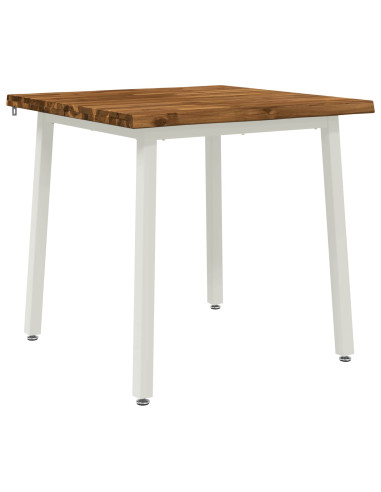 60 x 55 x 75 cm Legno di Acacia Massello Naturale e Bianco