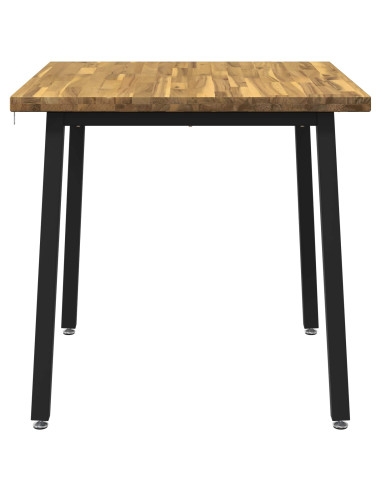 60 x 55 x 75 cm Legno di Acacia Massello Bianco e Nero