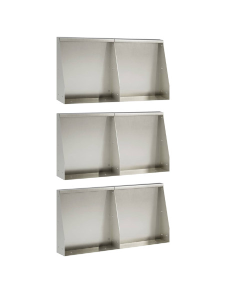 Muro di contenimento 6 pz 40 x 12 x 40 cm Acciaio Inox Argento