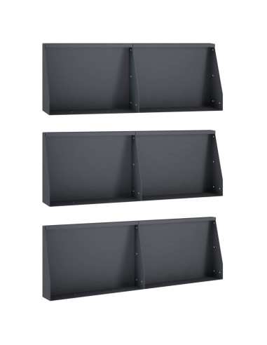 Muro di contenimento 6 pz 60 x 12 x 50 cm Acciaio Antracite