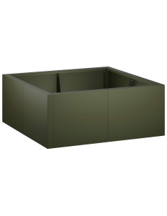 Muro di contenimento 4 pz 100 x 100 x 40 cm Acciaio Verde Oliva