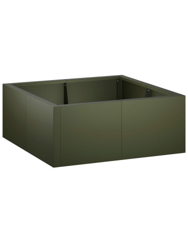 Muro di contenimento 4 pz 100 x 100 x 40 cm Acciaio Verde Oliva