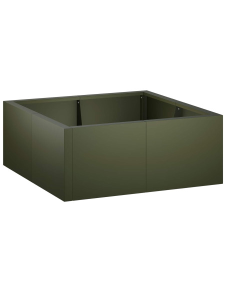Muro di contenimento 4 pz 100 x 100 x 40 cm Acciaio Verde Oliva