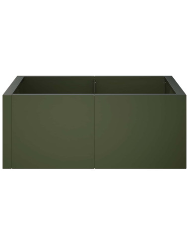 Muro di contenimento 4 pz 100 x 100 x 40 cm Acciaio Verde Oliva