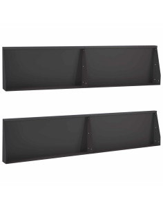 Muro di contenimento 4 pz 100 x 12 x 30 cm Acciaio Nero