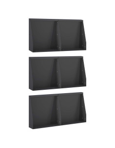 Muro di contenimento 6 pz 40 x 12 x 50 cm Acciaio Nero