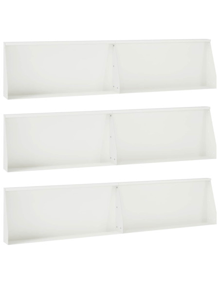 Muro di contenimento 6 pz 100 x 12 x 50 cm Acciaio Bianco