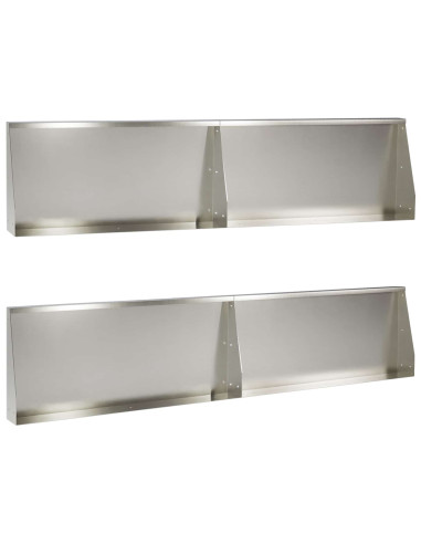 Muro di contenimento 4 pz 100 x 12 x 50 cm Acciaio Inox Argento