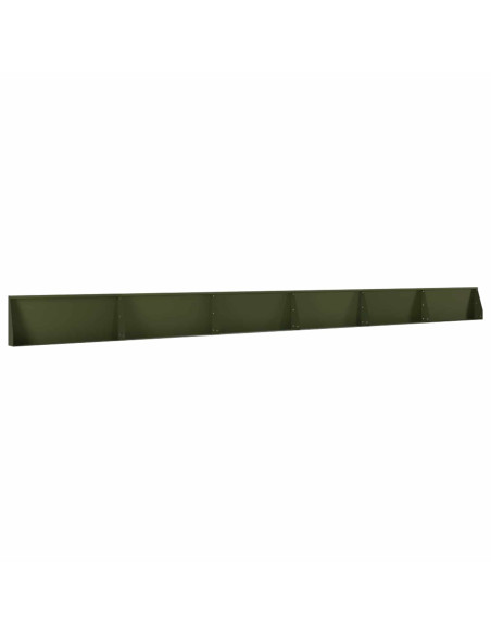 Muro di contenimento 6 pz 100 x 12 x 50 cm Acciaio Verde Oliva