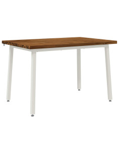 120 x 70 x 75 cm Legno di Acacia Massello Naturale e Bianco