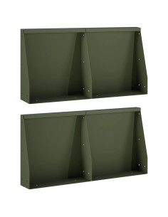 Muro di contenimento 4 pz 40 x 12 x 30 cm Acciaio Verde Oliva
