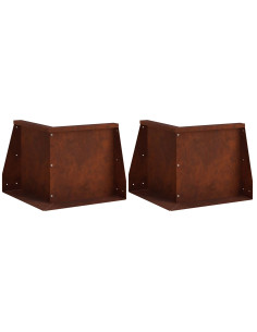 Muro di contenimento 2 pz 50 x 50 x 40 cm Acciaio Corten