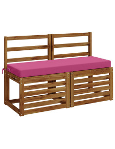 Cuscini per Panchina a 2 Pezzi SOEST 2 pz 100% Poliestere Rosa 2