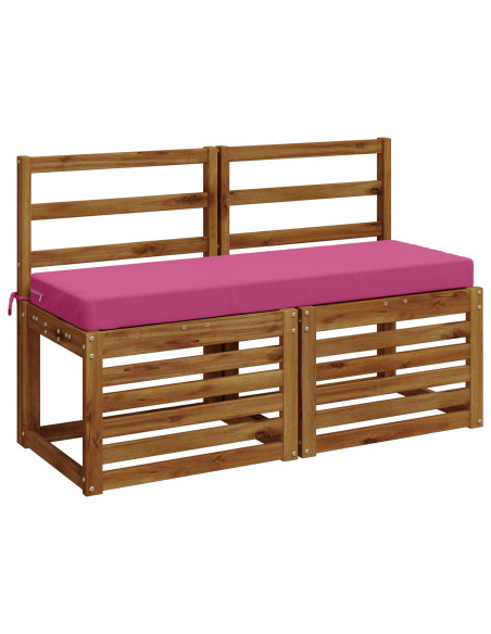 Cuscini per Panchina a 2 Pezzi SOEST 2 pz 100% Poliestere Rosa
