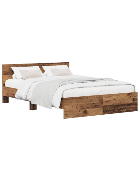 Struttura letto con testata Legno antico 135 x 190 cm