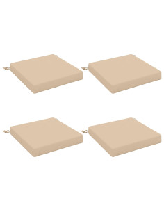 Cuscini per Sedia in 4 Pezzi SOEST 4 pz 100% Poliestere Crema