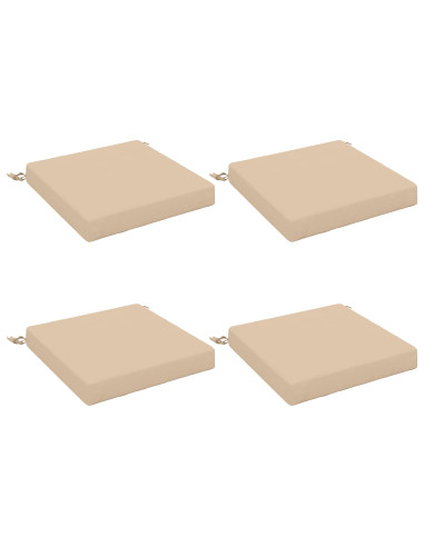 Cuscini per Sedia in 4 Pezzi SOEST 4 pz 100% Poliestere Crema