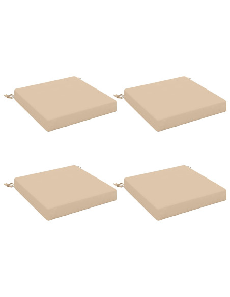 Cuscini per Sedia in 4 Pezzi SOEST 4 pz 100% Poliestere Crema