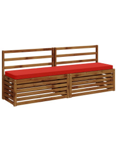 Cuscini per Panchina a 2 Pezzi VUGHT 2 pz 100% Poliestere Rosso 2