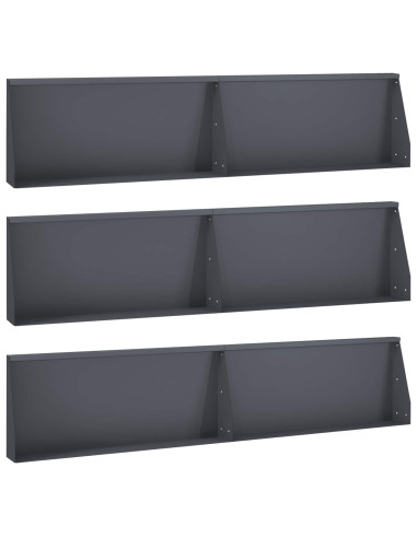 Muro di contenimento 6 pz 100 x 12 x 50 cm Acciaio Antracite