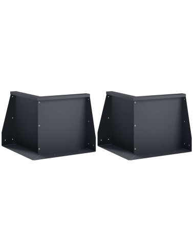 Muro di contenimento 2 pz 50 x 50 x 30 cm Acciaio Antracite