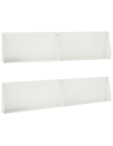Muro di contenimento 4 pz 100 x 12 x 40 cm Acciaio Bianco