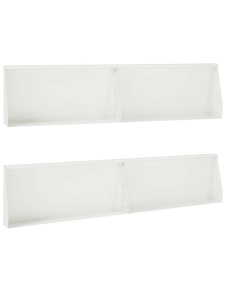 Muro di contenimento 4 pz 100 x 12 x 40 cm Acciaio Bianco