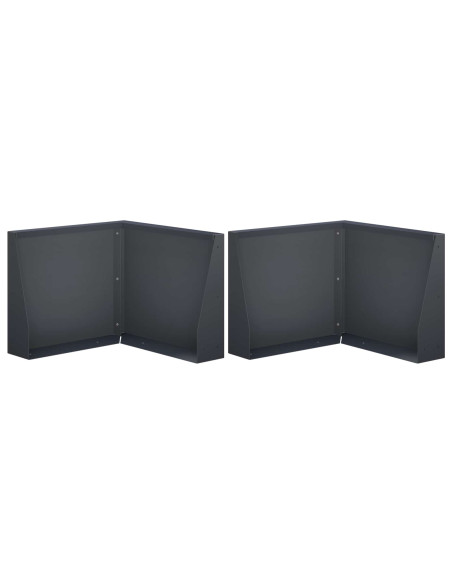 Muro di contenimento 2 pz 50 x 50 x 40 cm Acciaio Antracite