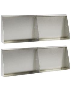 Muro di contenimento 4 pz 60 x 12 x 40 cm Acciaio Inox Argento