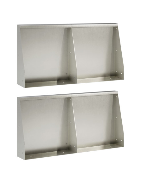 Muro di contenimento 4 pz 40 x 12 x 30 cm Acciaio Inox Argento